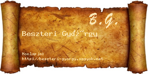 Beszteri György névjegykártya