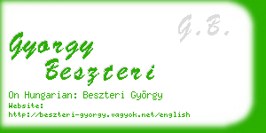 gyorgy beszteri business card